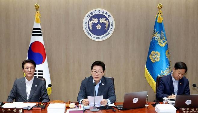 이재명 대통령이 12일 서울 용산 대통령실 청사에서 열린 국무회의에서 발언하고 있다.ⓒ뉴시스