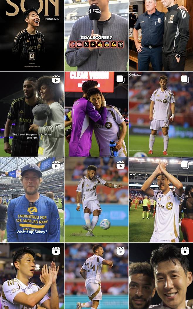 LAFC가 인스타그램에 손흥민 관련 영상, 사진을 잇달아 게시하고 있다. 사진=LAFC 인스타그램 캡처