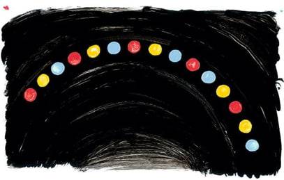 미취학 아동 그림책 <Press Here>의 한 장면. ⓒHervé Tullet