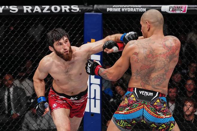 UFC 라이트헤비급(93kg) 챔피언 마고메드 안칼라예프(33·러시아)와 랭킹 1위 도전자 알렉스 페레이라(38·브라질)가 타이틀전을 펼친다. UFC 제공