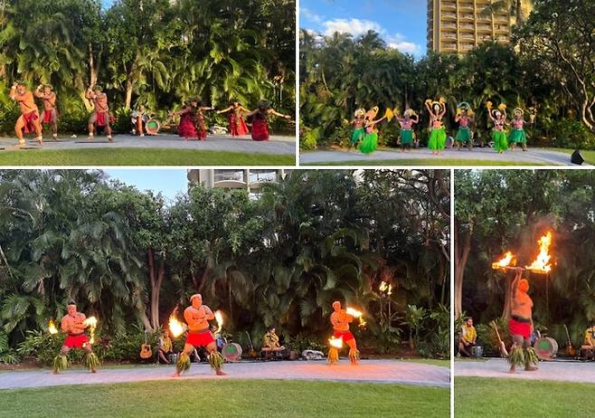 하와이 전통 공연과 함께 하는 저녁 만찬 ‘와이키키 스타라이트 루아우’ / 사진=홍지연 여행+ 기자