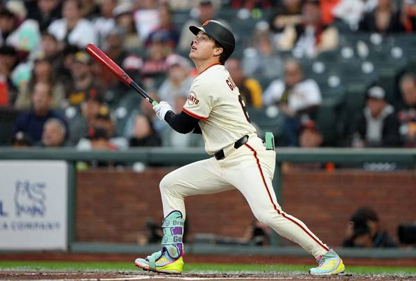 샌프란시스코 신인 드류 길버트는 이날 첫 안타 기록했다. 사진= Getty Images/AFP= 연합뉴스 제공