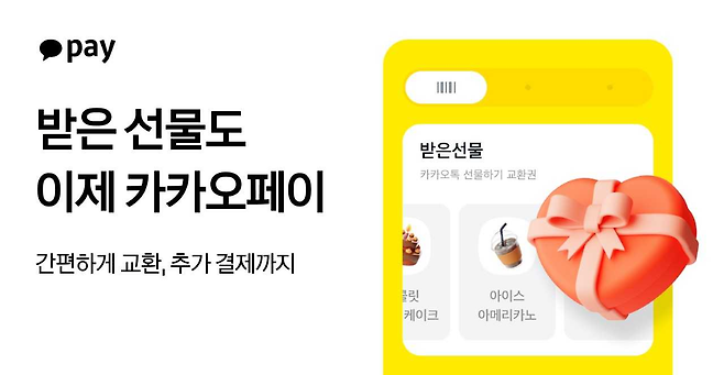 이제 카카오페이 결제 화면에서 ‘카카오톡 선물하기’로 받은 오프라인 매장 교환권을 쓸 수 있다. [카카오페이]