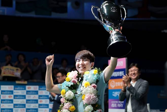 모리 유스케의 우승 세리머니 [PBA 제공. 재판매 및 DB 금지]