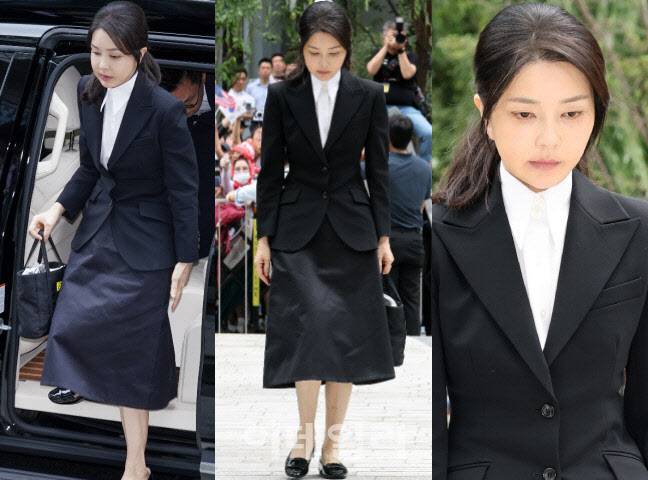 윤석열 전 대통령의 부인 김건희 여사가 6일 서울 종로구에 마련된 김건희 특검팀(특별검사 민중기) 사무실에 조사를 받기 위해 피의자 신분으로 출석하고 있다.(사진=이데일리 방인권 기자)