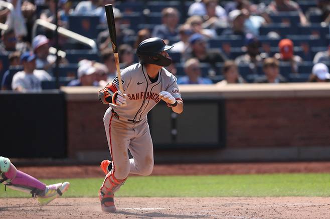 이정후는 13일(한국 시간) 미국 캘리포니아주 샌프란시스코 오라클 파크에서 열린 2025 메이저리그(ML) 정규시즌 샌디에이고전 7번 중견수로 선발 출전해 1안타를 기록했다. 사진 | Imagn Images 연합뉴스