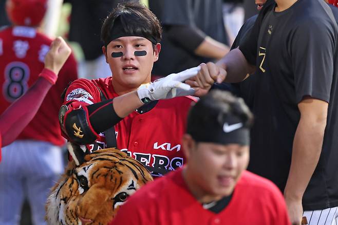 KIA 타이거즈 오선우가 홈런을 터트리며 위기의 팀을 구했다. 사진제공=KIA 타이거즈