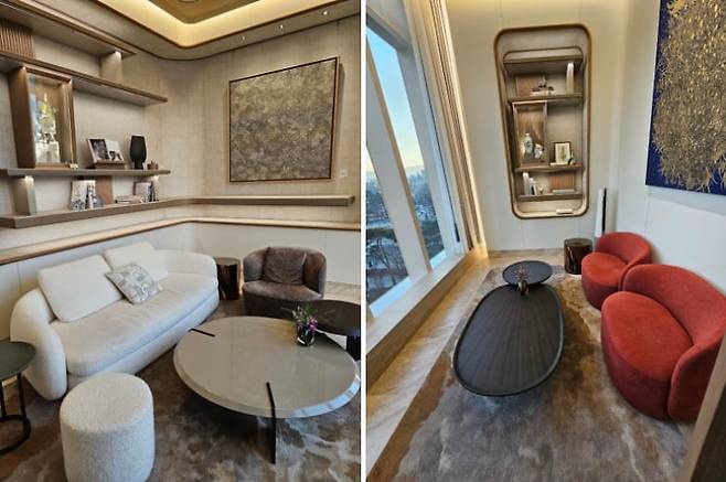 롯데백화점 잠실점 4층에 있는 '블랙 라운지'는 석촌호수가 한눈에 들어오는 아름다운 경관을 자랑한다. VIP 사이에선 ‘벚꽃 명당’으로 불린다./미미 블로그