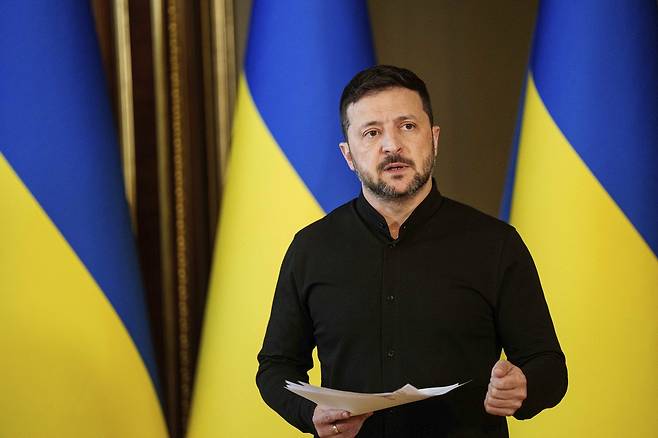 볼로디미르 젤렌스키 우크라이나 대통령. AP연합뉴스