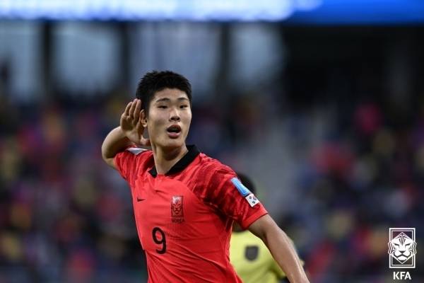 그라스호퍼 클럽 취리히에서 활약 중인 연령별 대표 출신 스트라이커 이영준. 사진=대한축구협회
