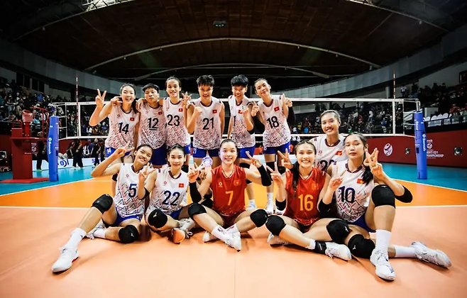U-21 여자 세계선수권에 출전한 베트남 대표팀. FIVB 홈페이지