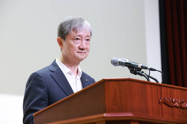 이찬진 16대 금융감독원장이 서울 여의도 금감원 강당에서 열린 취임식에 참석했다./사진=금감원