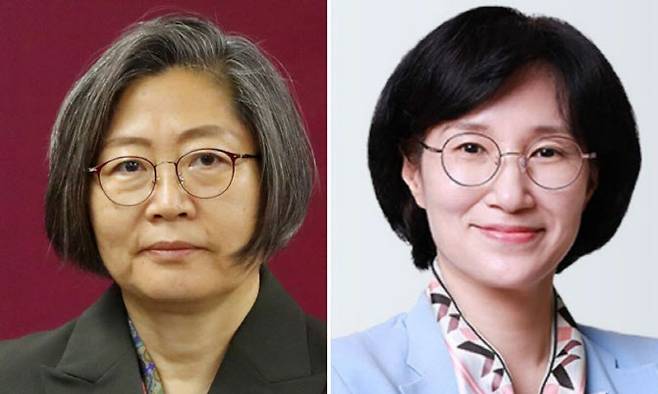 국민의힘 이수정 수원정 당협위원장, 원민경 국가인권위원회 비상임위원(왼쪽부터). (사진=뉴시스·뉴스1)