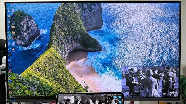 PIP 모드로 맥OS 화면을 작게 표시한 결과. (사진=지디넷코리아)