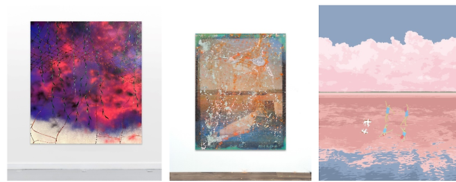 사진 왼쪽부터 파비앙 콘티의 'Grillage'(2024), 박인성의 'Memory in silver'(2024), 고스의 'danse danse danse'(2023). 키아프