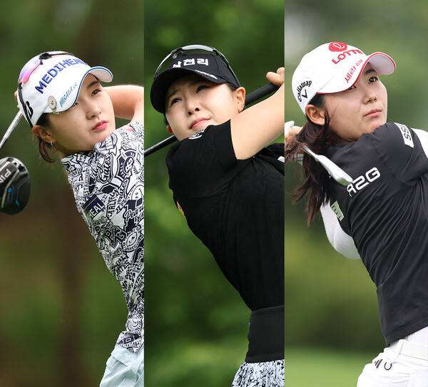 김아림, 안나린, 박지영, 이예원, 박현경, 방신실, 노승희, 황유민, 고지우, 이가영, 이다연, 배소현, 한진선, 유현조 프로 등이 출전하는 2025년 한국여자프로골프(KLPGA) 투어 메디힐·한국일보 챔피언십. 박현경, 고지우, 황유민 프로가 1라운드에서 동반 플레이한다. 사진제공=KLPGA (사진을 무단으로 사용하지 마십시오.)