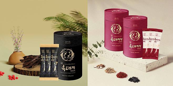 성별 맞춤 개념을 도입한 다소니 흑도라지청 제품 / 출처=다소니