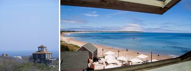 미국 로드아일랜드주 뉴쇼어햄 풍경(왼쪽) / 사진=Unsplash, 바로 앞에 해변을 볼 수 있는 추천 에어비앤비 숙소(오른쪽) / 사진=에어비앤비