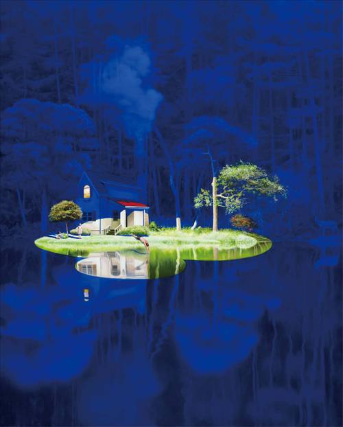 on the stage - time to dive 1, 2023년, Oil on canvas, 162.2×130.3㎝