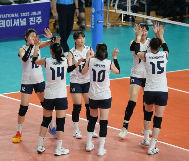 아르헨티나전에서의 한국 선수들./대한배구협회