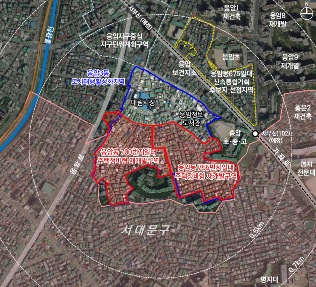 서울시 은평구 응암동 700·755번지 일대 주택정비형 재개발 구역 위치도. 사진 제공=서울시