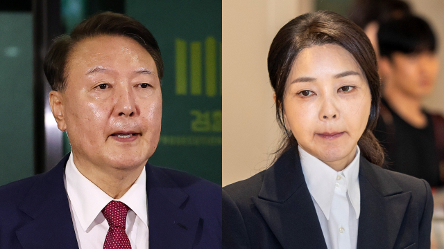 윤석열 전 대통령(왼쪽)과 그의 부인 김건희 여사. 뉴스1
