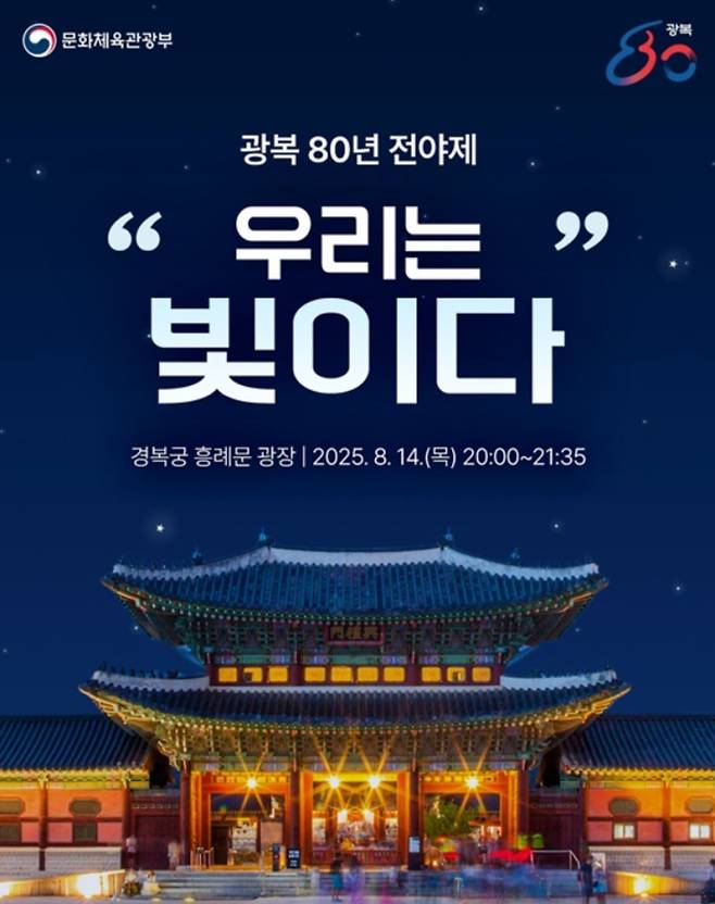 광복 80주년, 광복절 행사, 광복절 전야제 ©문화체육관광부
