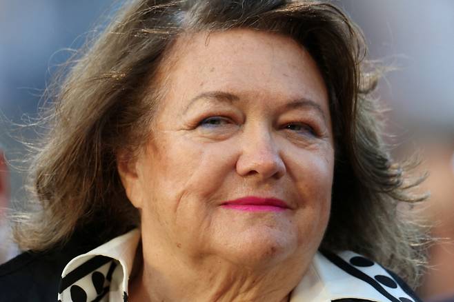 지나 라인하트 핸콕프로스펙팅 회장이 지난 4월 호주 시드니 오페라하우스에서 열린 행사에 참석 중인 모습./로이터=뉴스1