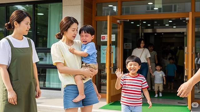 헤어질 때 부모가 머뭇거릴수록 아이의 불안이 길어진다┃출처: Gemini