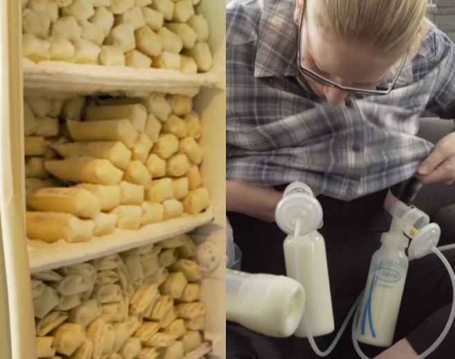 보디빌더들이 건강 보조용으로 모유를 구매하는 시장이 확대되고 있다. 산모들은 모유 판매를 부업으로 삼은 사례가 이어지고 있다. (사진=틱톡)