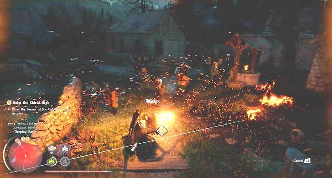 원소를 활용해 무기를 강화한 후 적들을 공격하는 클리프