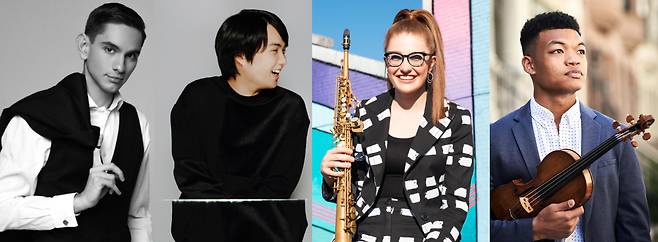 (From left) Dmitry Shishkin, Mao Fujita, Jess Gillam and Randall Goosby (KBS Symphony Orchestra)