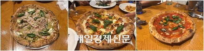 (왼쪽부터) 지오반니·로사·마리나라 피자. [변덕호 기자]