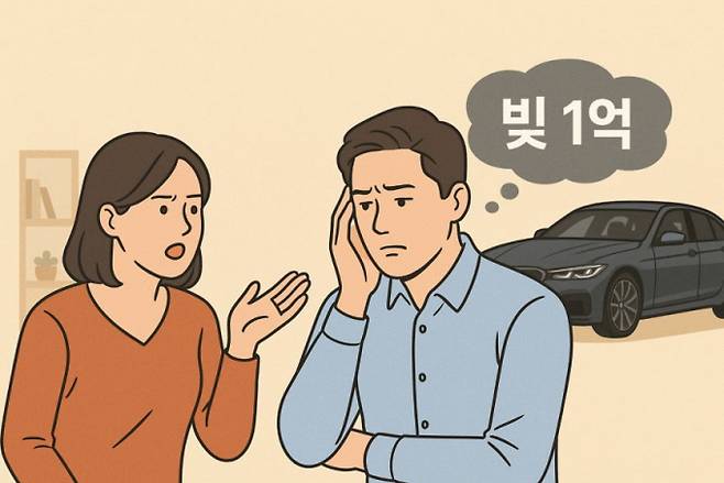 한 맞벌이 가장이 외제차 구매를 고집하는 아내와의 갈등을 온라인에 털어놓으며 누리꾼들의 관심을 모았다. 사진은 챗GPT 제작 이미지. /사진=챗GPT 제작