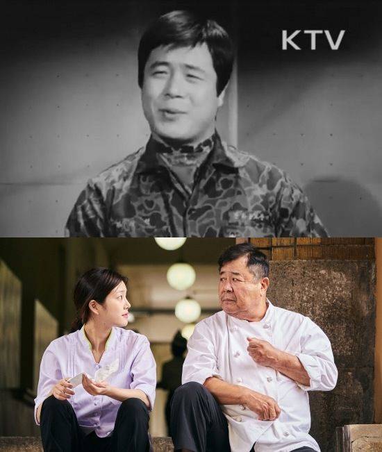 [서울=뉴시스] 1960년대 방송에 출연한 젊은 시절의 백일섭(위), 영화 '평양랭면'(2021)에 출연한 백일섭. (사진=유튜브 채널 'KTV 아카이브' 캡처, 한국영상자료원) 2025.08.16. photo@newsis.com *재판매 및 DB 금지