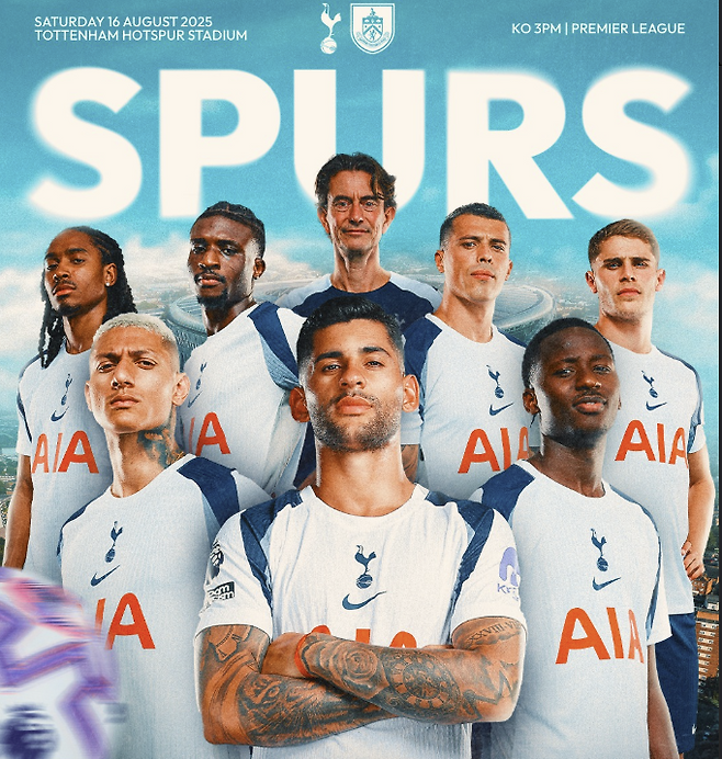토트넘 홋스퍼와 번리가 2025-2026시즌 프리미어리그 1라운드로 격돌한다. 토트넘 홋스퍼 공식 SNS 캡처