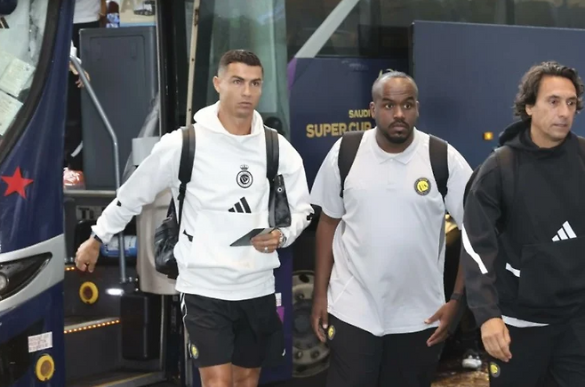 ▲ 호날두와 알 나스르가 2025년 8월 사우디 슈퍼컵 참가를 위해 홍콩을 방문했다. 알 나스르는 오는 19일 알 이티하드와 슈퍼컵 4강전을 치른다. ⓒ 알 나스르