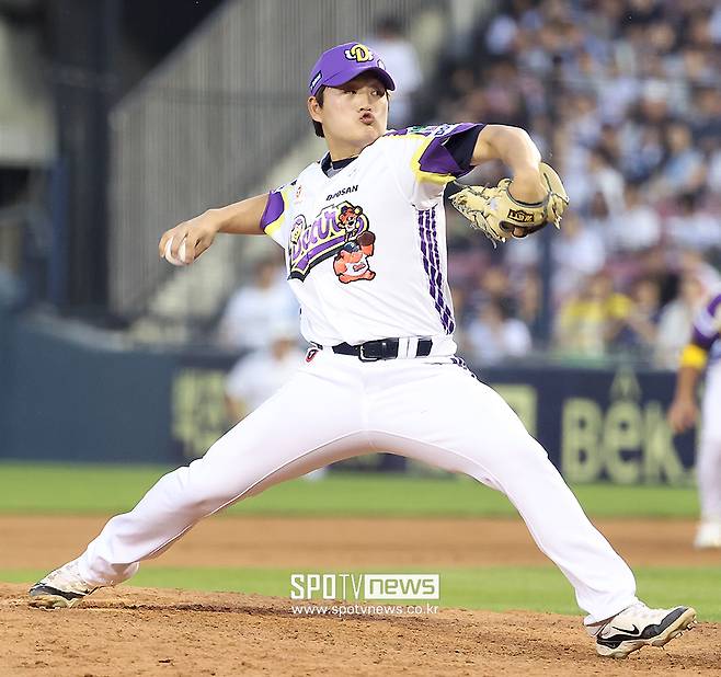 ▲ 메이저리그 관계자 앞에서 이틀 연속 인상적인 투구를 한 김택연 ⓒ곽혜미 기자