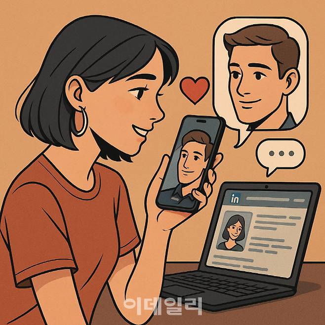 사교활동도 데이트도 온라인 세상에서 하는 Z세대 모습. [이미지=GPT]