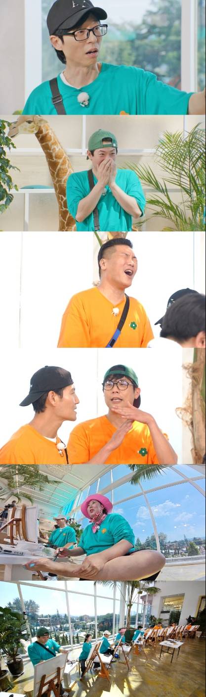 오늘(17일) 방송되는 ‘런닝맨’에서 멤버들이 예술가로 변신해 그림 대결을 펼쳤다. 유가네 양세찬과 신기루는 신체를 이용한 실험적인 작품을, 김가네는 정석적인 그림을 선보였다. 특히 김가네의 깔끔쟁이 서장훈은 벌칙을 피하기 위해 혼신의 힘을 다해 그림을 그려 웃음을 안겼다. 한편, 자신의 그림에 자부심이 있던 유재석은 한 심사위원의 가차 없는 독설에 상처받았고, 양세찬은 분노했다. ‘입툭 형제’를 분노하게 한 미스터리 심사위원의 정체에 관심이 쏠린다.