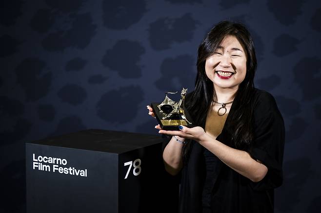 Cecilia Kang poses during a photocall at the 78th Locarno International Film Festival, in Locarno, Switzerland, Saturday (EPA)