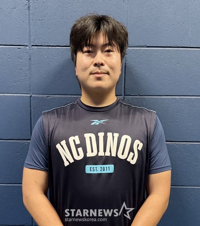 NC 손주환이 취재진과 인터뷰를 하고 있다. /사진=양정웅 기자