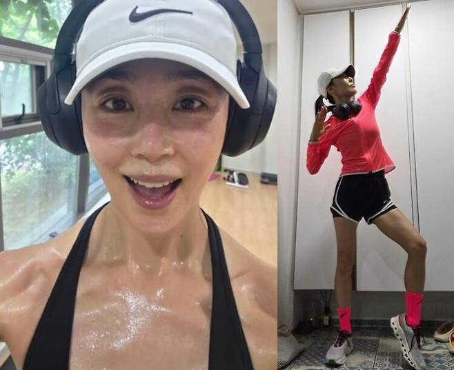 문정희가 러닝을 하는 모습을 공개했다. [사진=문정희 SNS]