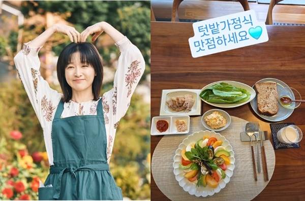 이영애가 차린 건강한 점심 밥상. [사진=이영애 SNS]