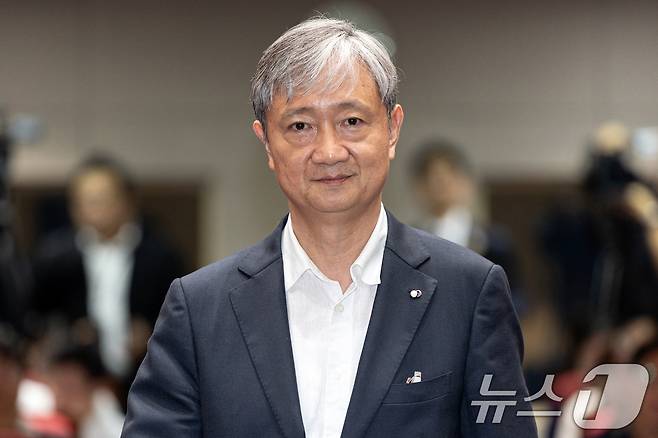 이찬진 신임 금융감독원장이 14일 오후 서울 영등포구 여의도 금융감독원에서 열린 취임식에 참석하고 있다. 2025.8.14/뉴스1 ⓒ News1 이승배 기자