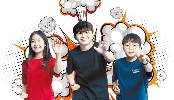 영화나 TV로 많이 봤던 무술의 세계를 접하기 위해 하울링세계무술을 찾은 김민영·홍원교·박건우(왼쪽부터) 학생기자가 자신을 스스로 지킬 수 있는 무술을 배워봤다.