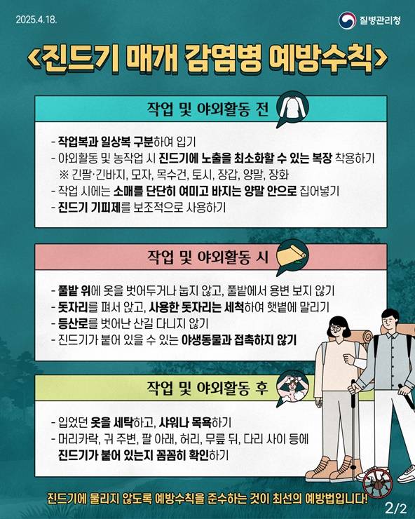 진드기 매개 감염병 예방수칙 포스터 ⓒ경산시