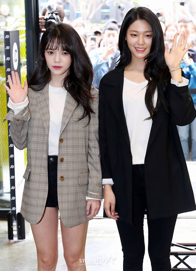 왼쪽부터 AOA 지민, 설현 /2018.4.18 /사진=스타뉴스