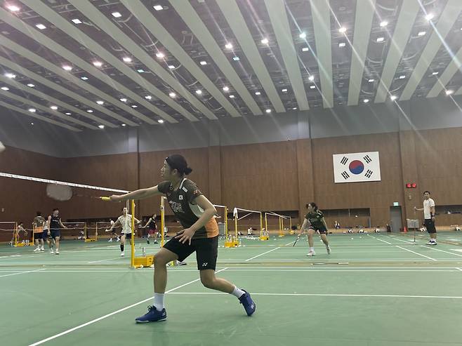 훈련 중인 배드민턴 '세계 최강' 안세영 [촬영 오명언]