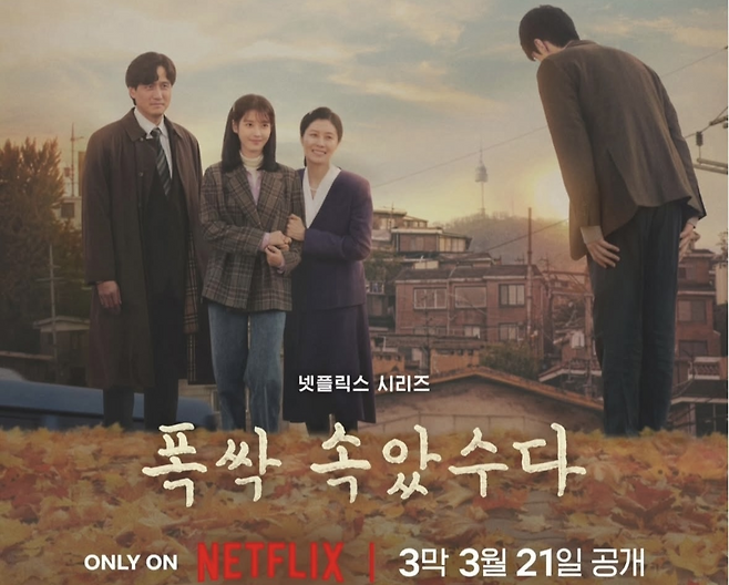 넷플릭스 시리즈 ‘폭싹 속았수다’ 공식 포스터. 중국 콘텐츠 리뷰 사이트 더우반에서 평점 9.4를 기록했으며, 성신여대 서경덕 교수가 불법 시청 문제를 지적했다. [사진 출처=서경덕 인스타그램]